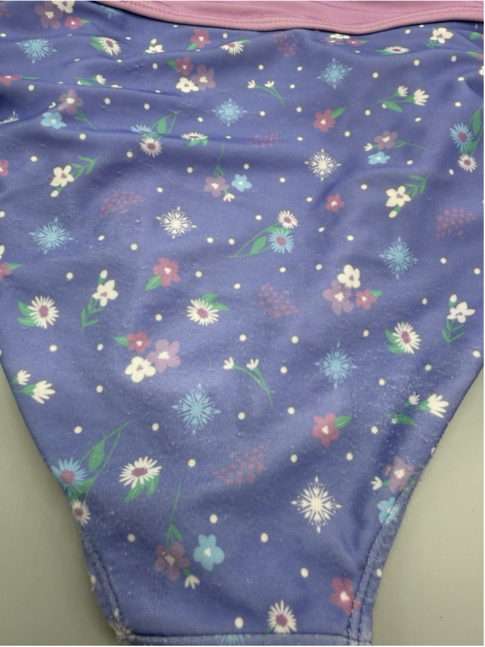 Disney Frozen Elsa Anna Girls 1 Pc Swimsuit 2-Piece Look Peekaboo Waist 7 / 8 - Picture 8 of 11